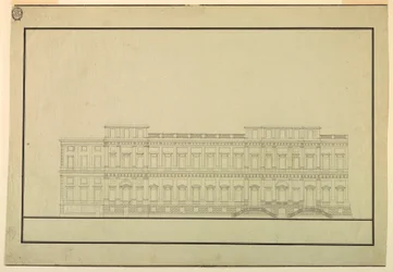 Entwurf für die Erhebung eines öffentlichen Gebäudes, spätes 18. Jahrhundert
